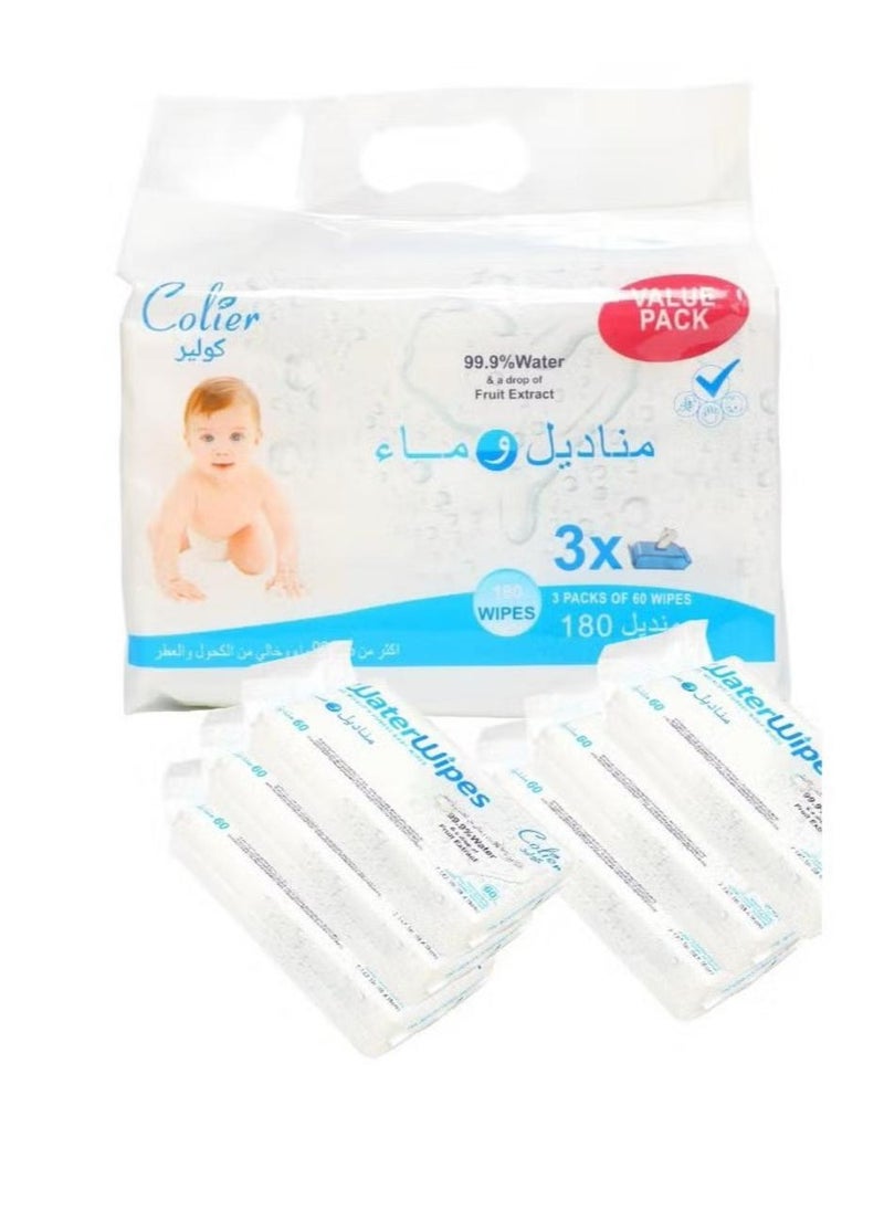 كولير مناديل للأطفال 99.9٪ ماء  6عبوة × 60 (360 منديل)  - Image 1