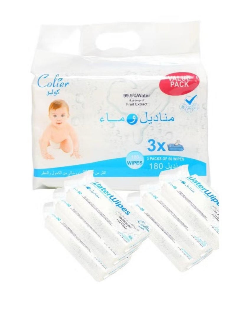 كولير مناديل للأطفال 99.9٪ ماء  6عبوة × 60 (360 منديل)  - Image 3