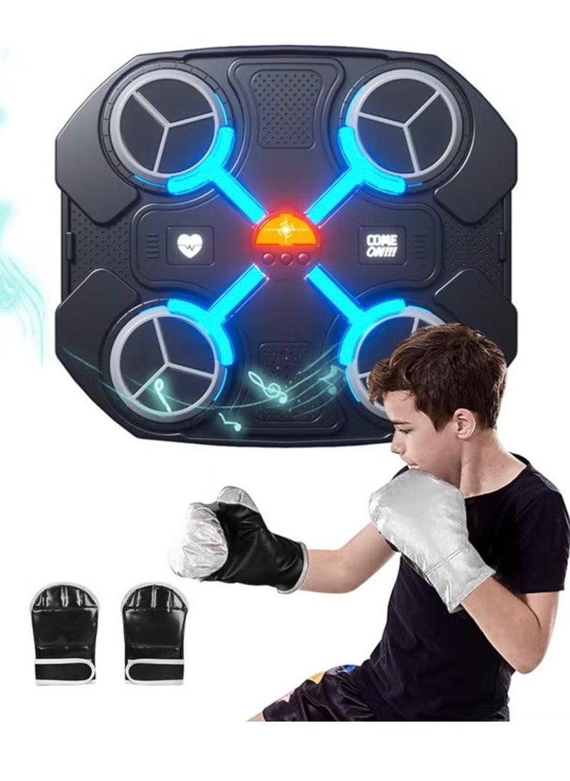 QiaoKai Intelligent Boxing Machine with Music,USB Charging, Bluetooth Boxing Machine with Boxing Gloves,Home Workout Boxing Target Machine,  - Image 1