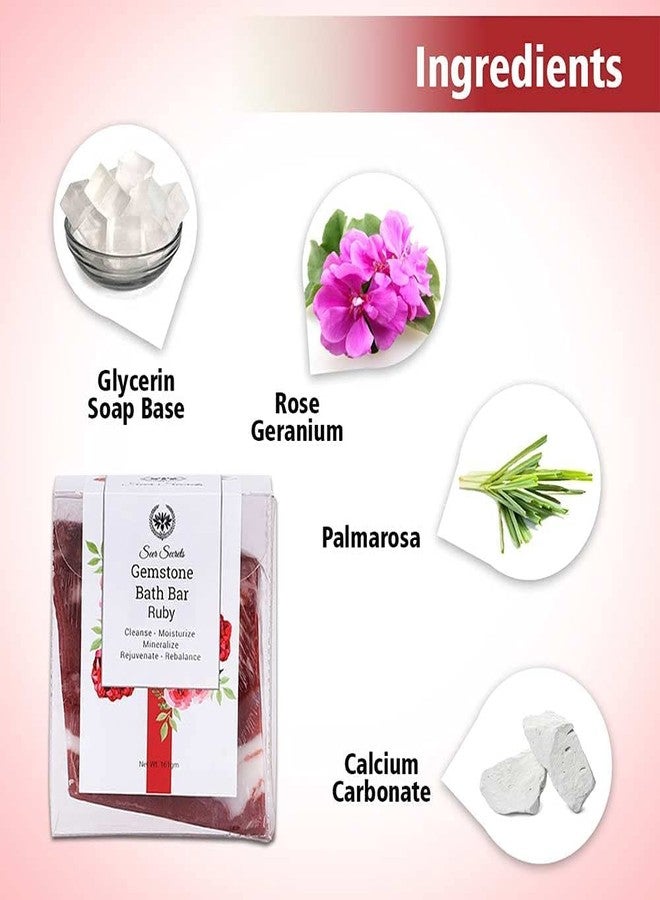 Seer Secrets Beauty Gift Hamper Handmade Ruby & Agate Bath Bar for Deep Cleansing Soap Moisturized & Glowing Skin| Paraben, Sulphate & Chemicals Free Soap - 161gm (Pack of 3) - Image 3