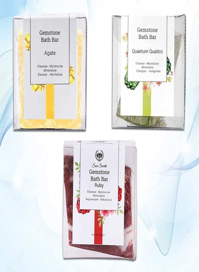 Seer Secrets Beauty Gift Hamper Handmade Ruby & Agate Bath Bar for Deep Cleansing Soap Moisturized & Glowing Skin| Paraben, Sulphate & Chemicals Free Soap - 161gm (Pack of 3) - Image 2
