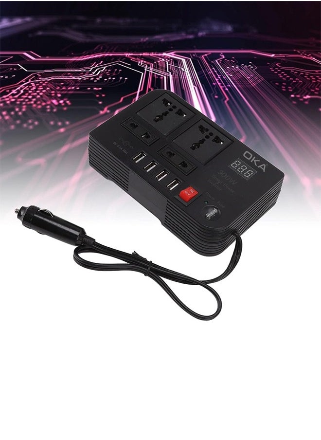 OKA Power Adapter From 12 Volts To 220 Volts Capacity 300 Watts Works Through The Car Lighter  - Image 2