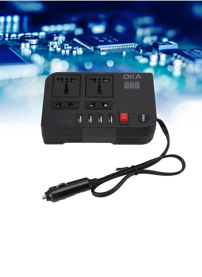 OKA Power Adapter From 12 Volts To 220 Volts Capacity 300 Watts Works Through The Car Lighter  - Image 3