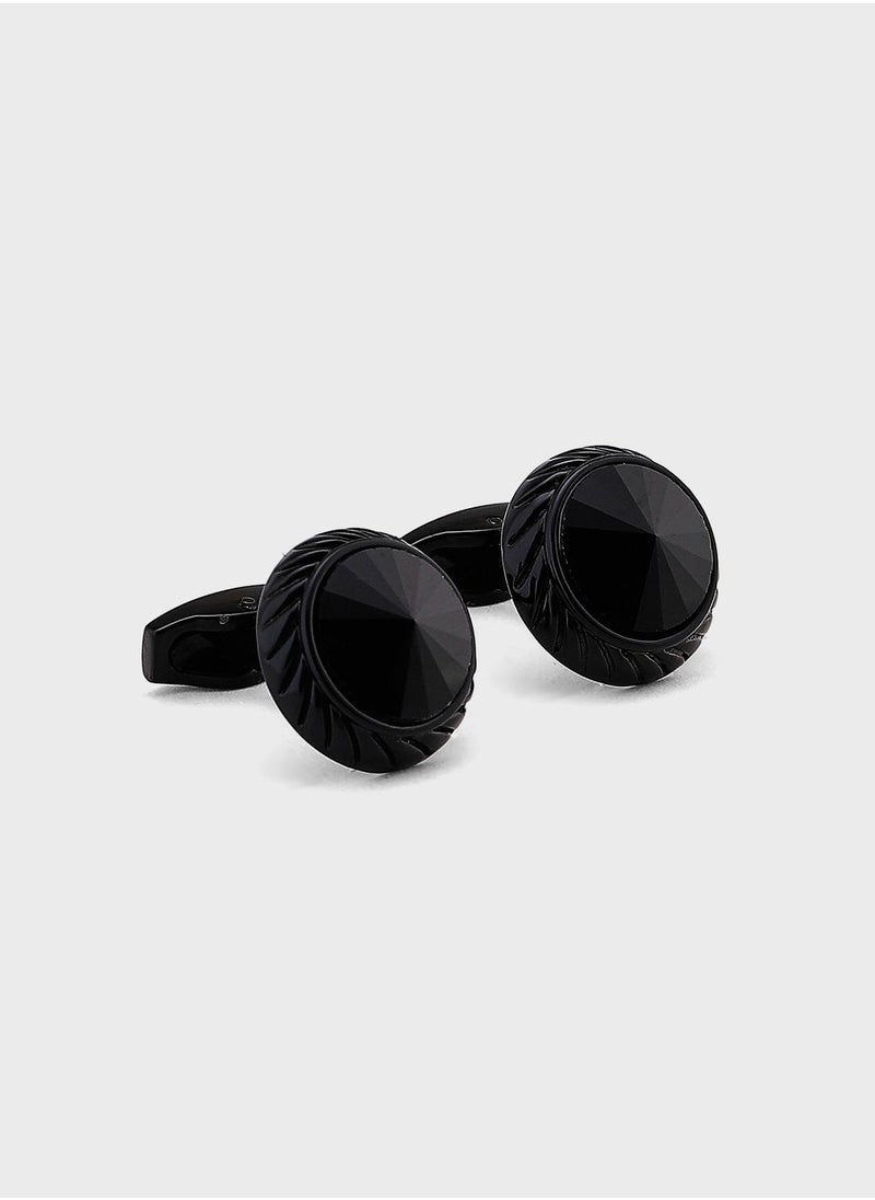Robert Wood - Round Prism Cufflink In A Gift Box - Image 1
