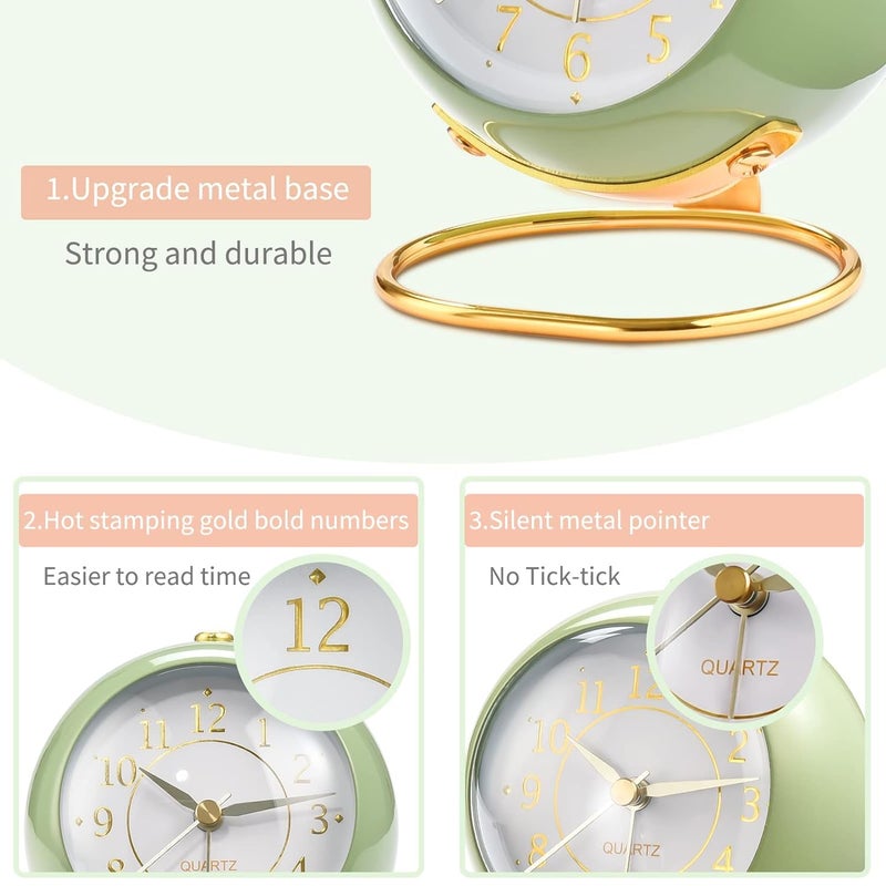 Kadio Classic Table Alarm Clock | Battery Operated Silent Operation Non-Ticking Alarm Clock with Backlight HD Glass | Stylish Snooze Clock for Bedroom, Home, Kitchen & Indoor Use (KDO-508Whitee) - Image 4
