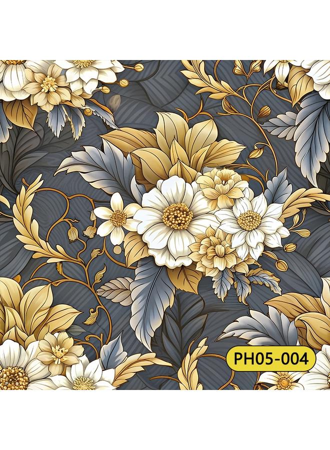 Retro Plant Flower Wallpaper TV Background Wall High-end Furniture Stickers Refurb Stickers Thickened Wallpaper - Image 1