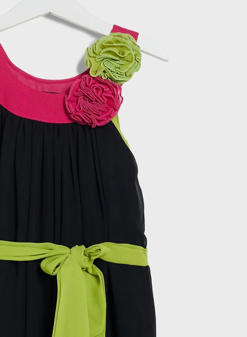 ليتل جولدن ابل Kids Little Tie Waist Belted Dress