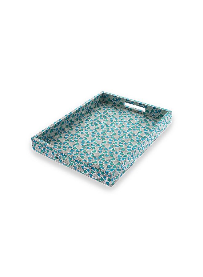 دانيا طقم صواني جلد ازرق  3 قطع مختلفة الاحجام - Image 1