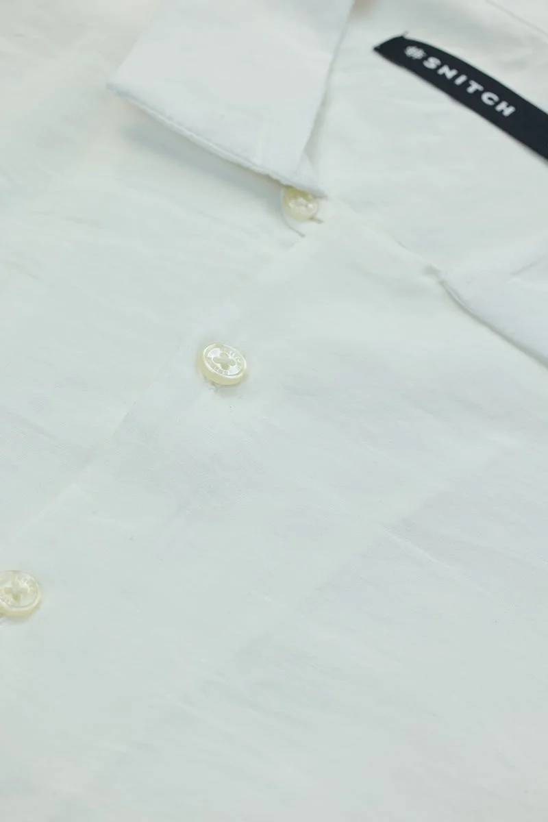SNITCH White Box Fit Creased Effect Shirt