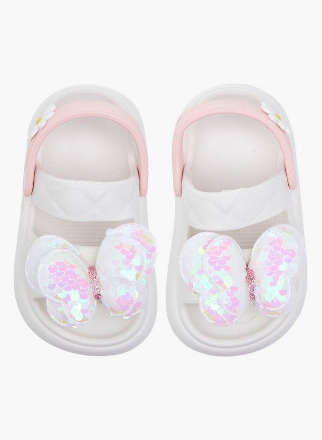 أكوا شباشب بناتي بتفاصيل فراشات مع حزام خلفي - Image 3