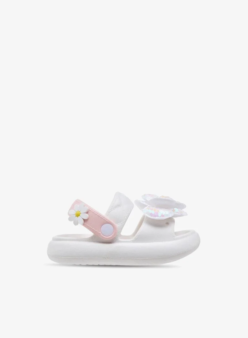 Aqua Girls Butterfly Applique Detail Slides with Backstrap