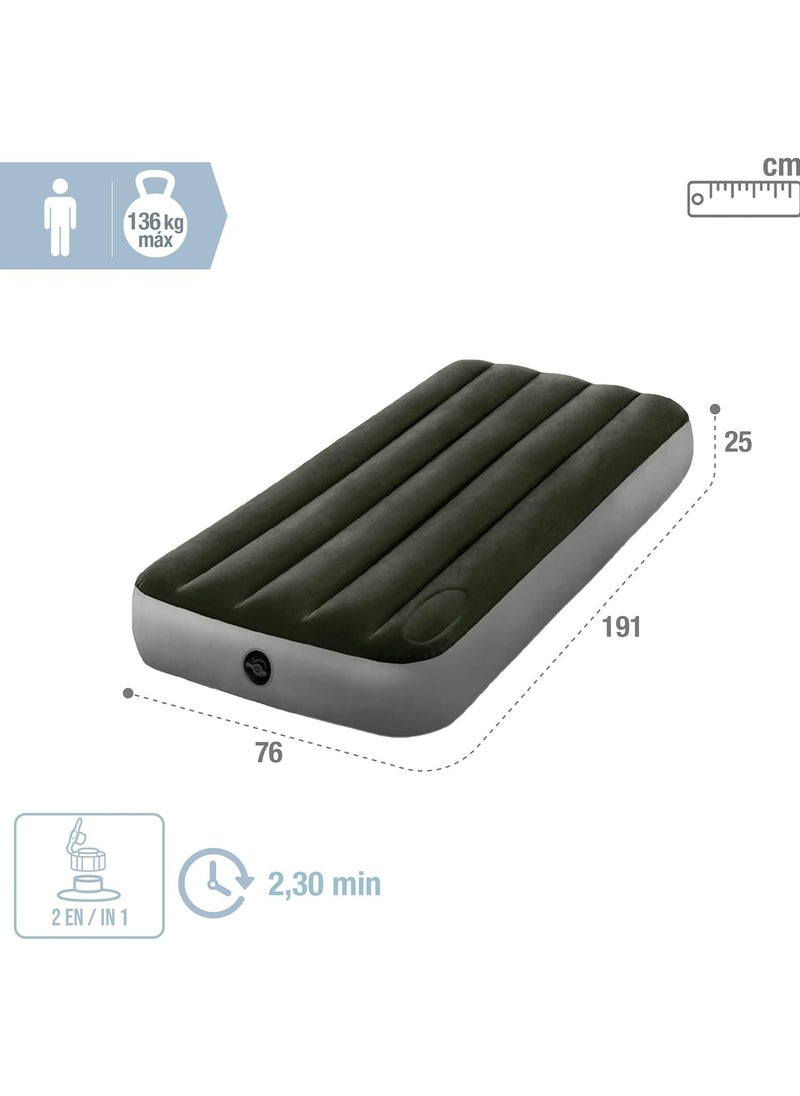 INTEX Green Inflatable Bed Mattress And Standard Foot Pump  - Image 3