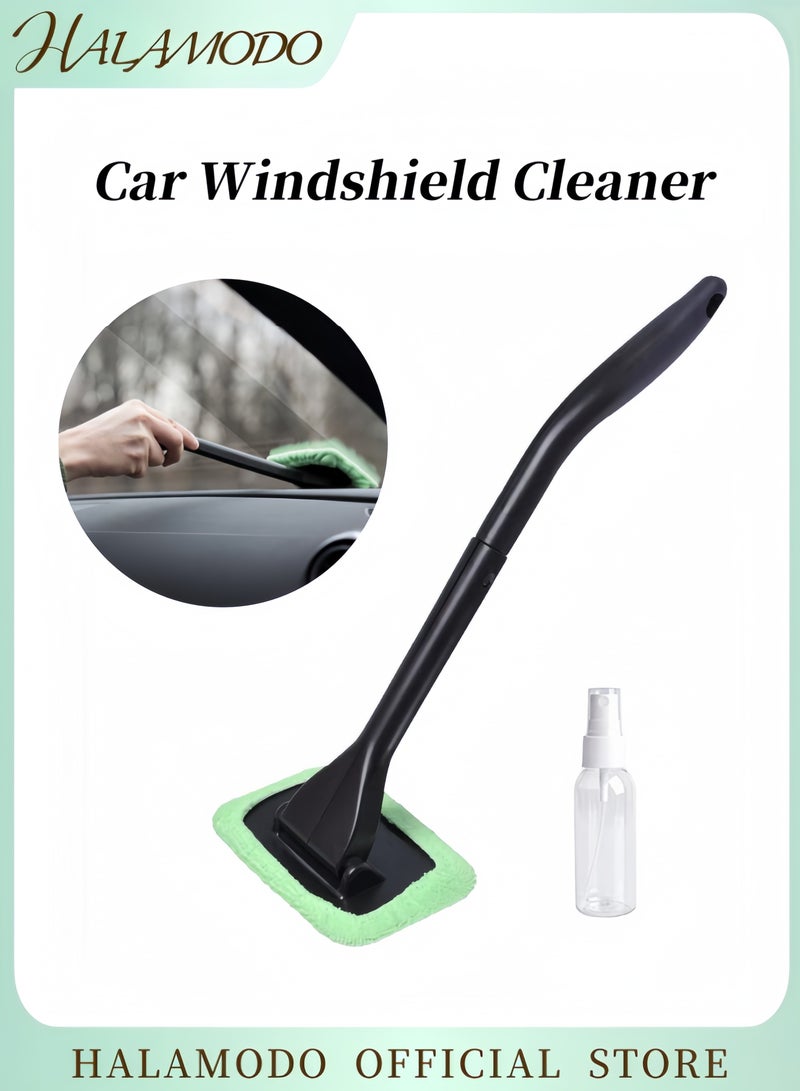 HALAMODO Car Window Cleaner Kit Removable Windshield Cleaning Tool Auto Glass Cleaner Car Interior Exterior Window Glass Cleaning Tool Come with Washable Microfiber Pad & Spray Bottle - Image 1