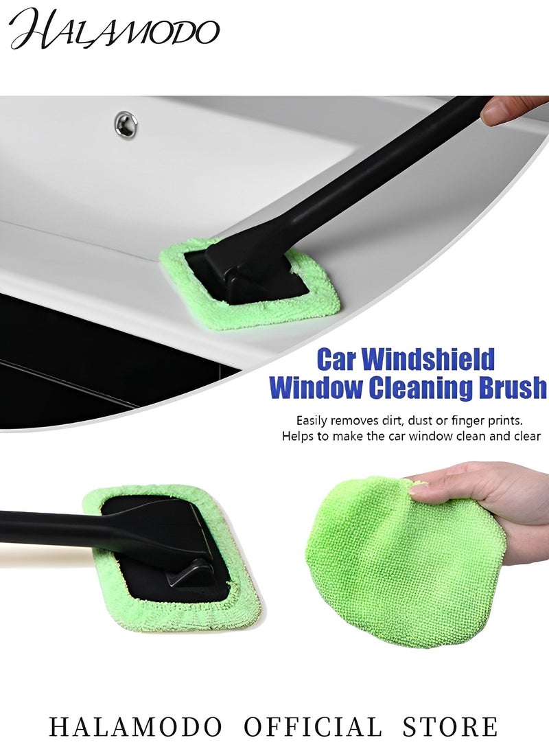 HALAMODO Car Window Cleaner Kit Removable Windshield Cleaning Tool Auto Glass Cleaner Car Interior Exterior Window Glass Cleaning Tool Come with Washable Microfiber Pad & Spray Bottle - Image 3