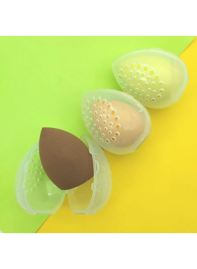 6-piece makeup sponge rack handbag storage box transparent hard container protective cover for makeup mixing sponge puff beauty egg stirrer travel outdoor - Image 3