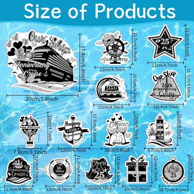 Wxiben Cruise Door Decorations Magnetic - 15 Pcs Retro Nautical 2026 Cruise Door Magnets Vintage Sea Navigation Cuise Ship Magnetic Funny Carnival Stickers Decals for Party Cabin Stateroom Decor - Image 2
