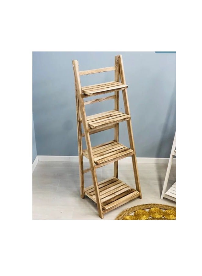 HOME TASTE Foldable Wooden Plant Stand Flower Pot Display Shelf Ideal for Books Flowers  - Image 5