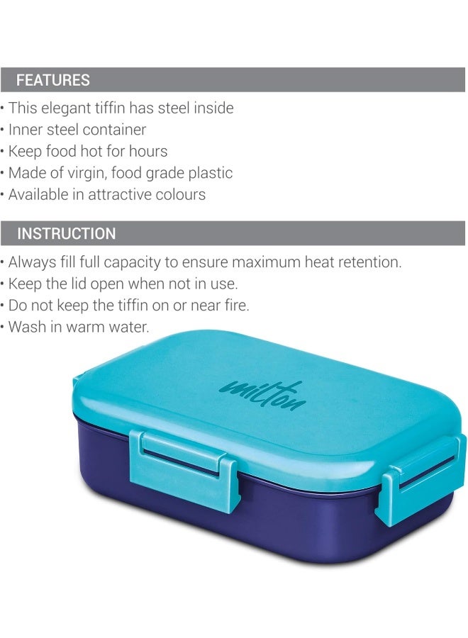 Milton صندوق غداء داخلي من الفولاذ المقاوم للصدأ للزملاء الكبار، 700 مل، أزرق - Image 4