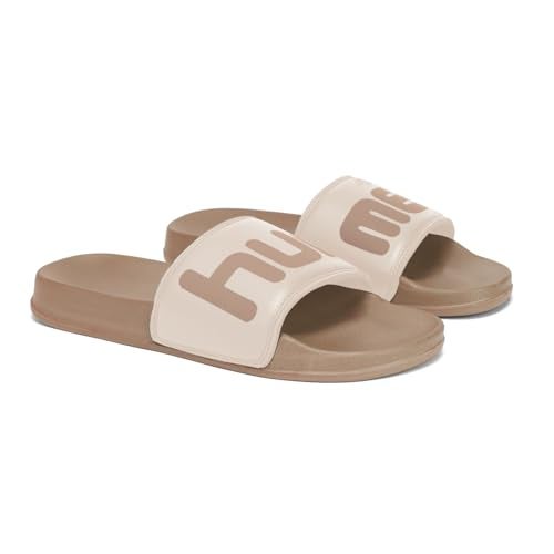 hummel CHUNK MEN SLIDERS Comfortable Cushioned Sole Arch Support Durable Lightweight Flexible Trendy Style Flip flops and Slippers Slides for Men Daily use Chappal - UK 7 Mocca Mousse - Image 1