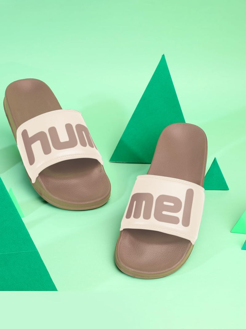hummel CHUNK MEN SLIDERS Comfortable Cushioned Sole Arch Support Durable Lightweight Flexible Trendy Style Flip flops and Slippers Slides for Men Daily use Chappal - UK 7 Mocca Mousse - Image 2