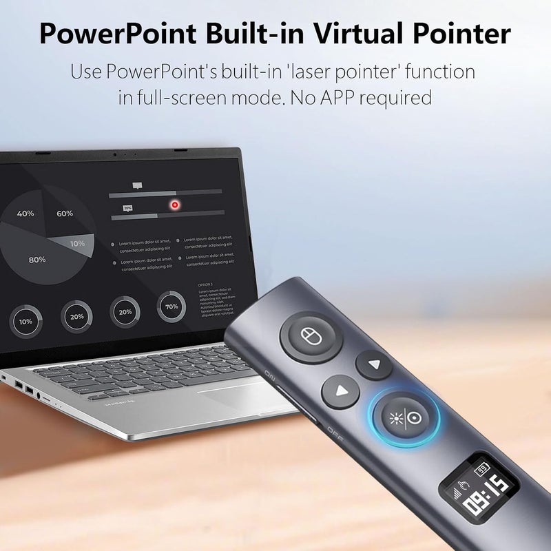 نوروي جهاز N97s للعرض على شاشة التلفزيون، نقرة عرض تقديمي لـ PowerPoint، نقرة PowerPoint، جهاز تحكم عن بعد للعرض، مقدم عرض لاسلكي بلوتوث، مؤشر رقمي لشاشة التلفزيون تحت نظام Win/Mac - Image 5