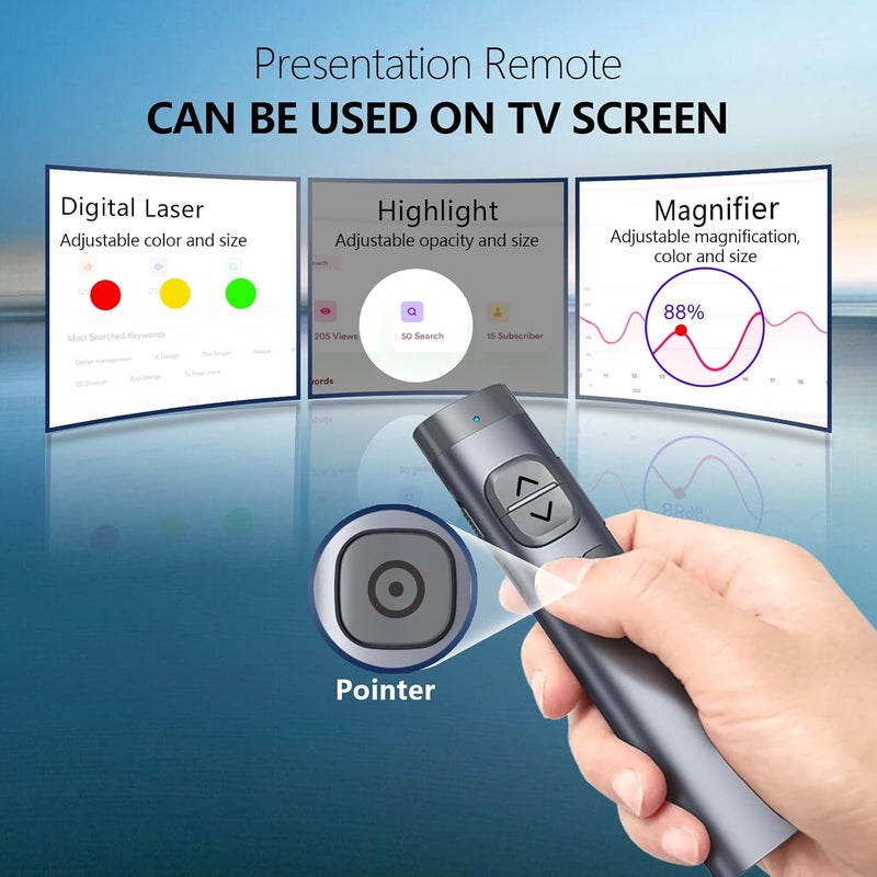 نوروي جهاز N97s للعرض على شاشة التلفزيون، نقرة عرض تقديمي لـ PowerPoint، نقرة PowerPoint، جهاز تحكم عن بعد للعرض، مقدم عرض لاسلكي بلوتوث، مؤشر رقمي لشاشة التلفزيون تحت نظام Win/Mac - Image 2