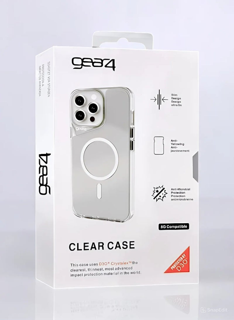 Gear4 iPhone 14 Pro Max Shockproof Case, Magnetic Anti-Scratch Protective Cover Supports Wireless Charging MageSafe, Made of High Quality TPU - Clear - Image 3