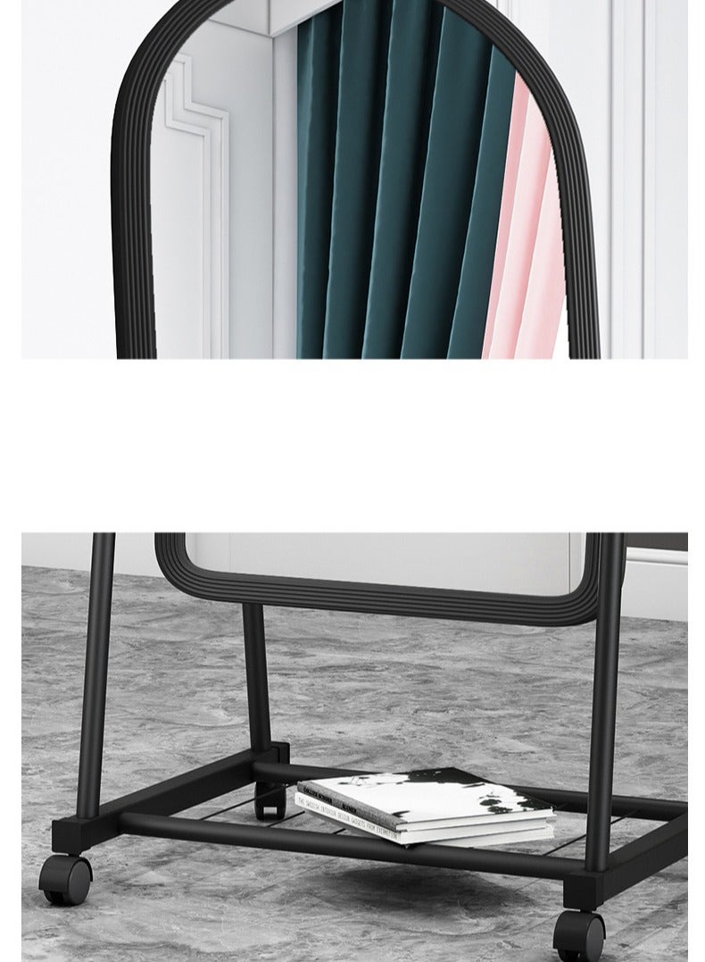 CityRiya-Long Full Length Mirror 160cm Standing Mirror Hanging or Leaning Full Body Mirror with Stand Wall Mounted Mirror Floor Mirror with Aluminum Alloy Thin Frame for Living Room, Black - Image 4