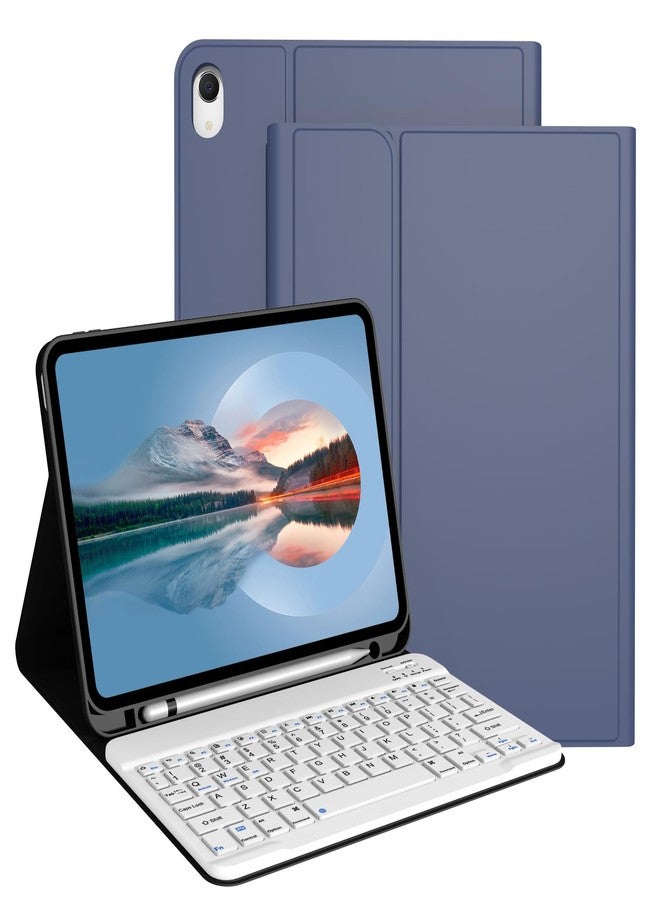 Divufus Keyboard Case for iPad 11th Generation (A16) 2025, for iPad 10th Generation 2022 [Magnetic Detachable Wireless Keyboard][Support 3 System] Folio Case with Pencil Holder, Navy Blue - Image 1