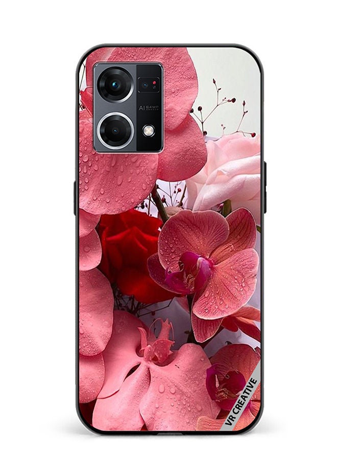 VR CREATIVE Protective Case Cover For Oppo Reno8 4G Flower Design Multicolour - Image 1
