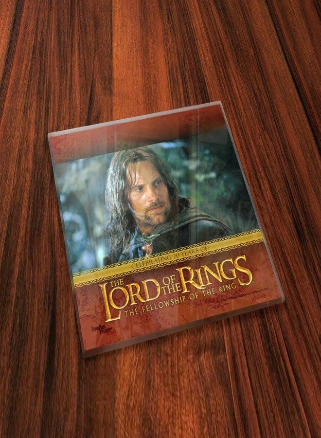 Trend Setters The Lord of The Rings - Fellowship of The Ring 20th Anniversary - Characters - Set of Four 4” x 4” Glass Coasters - Comes with Stylish Modern Wooden Coaster Stand - for Gifting and Collecting - Image 4
