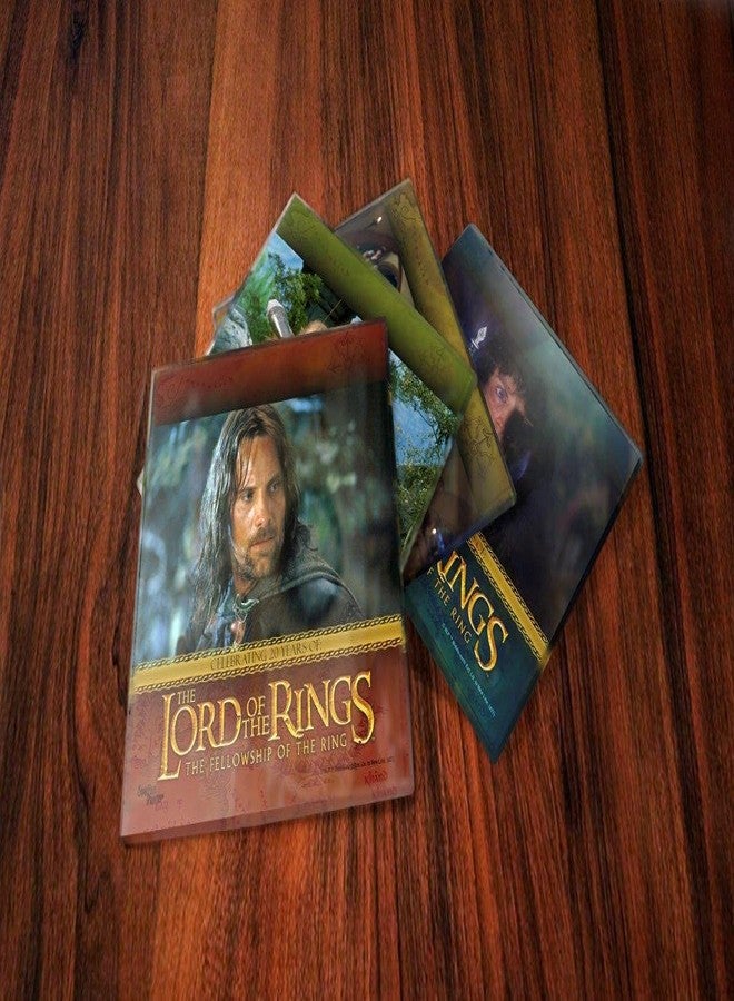 Trend Setters The Lord of The Rings - Fellowship of The Ring 20th Anniversary - Characters - Set of Four 4” x 4” Glass Coasters - Comes with Stylish Modern Wooden Coaster Stand - for Gifting and Collecting - Image 3