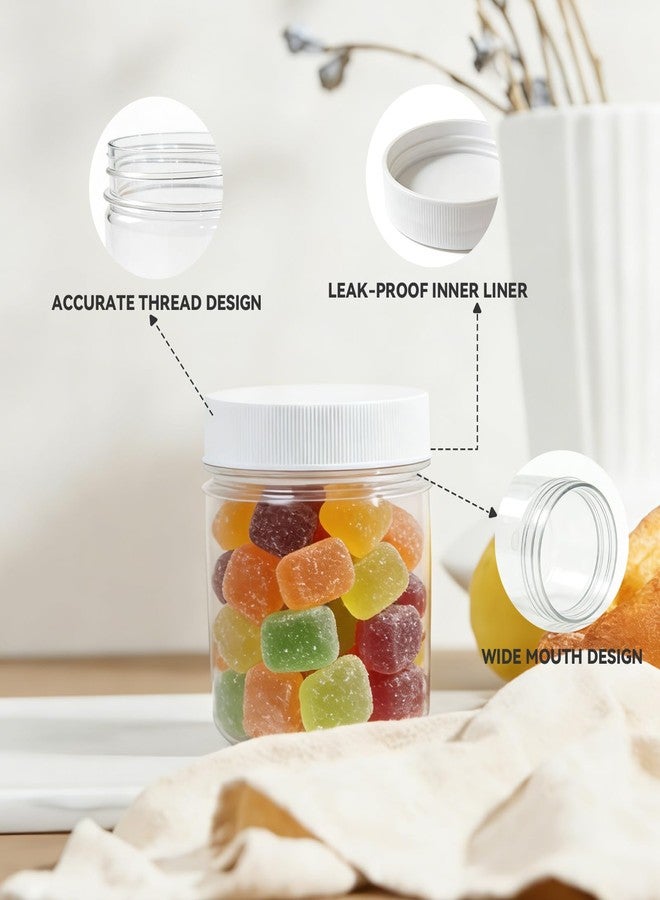 novelinks 8 oz Clear Plastic Jars with Airtight Lids, 8oz PET Plastic Containers, Refillable Storage Slime Containers & Small Spice Jars for Kitchen Organization (White, 12 Pack) - Image 4