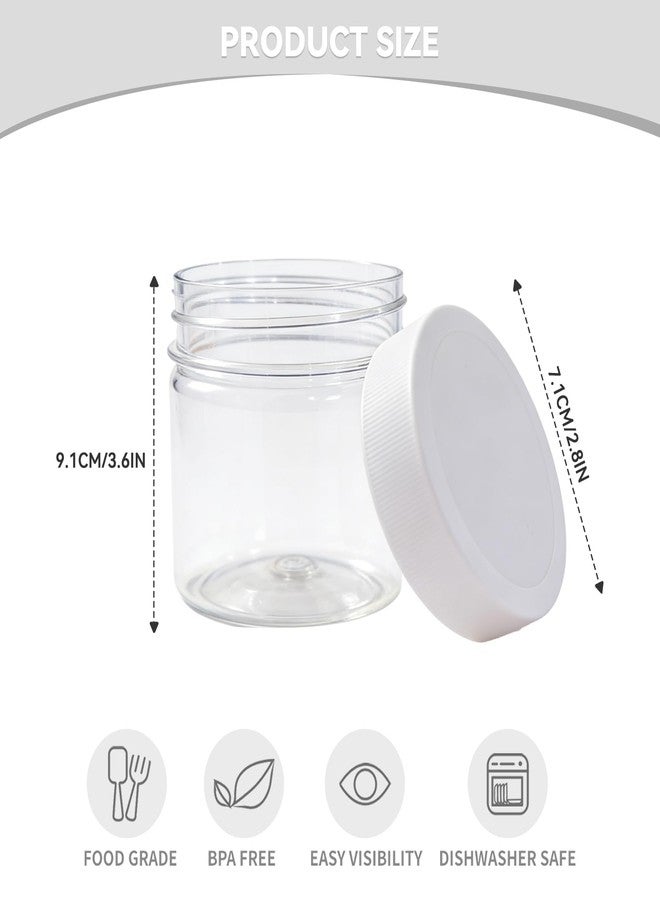 novelinks 8 oz Clear Plastic Jars with Airtight Lids, 8oz PET Plastic Containers, Refillable Storage Slime Containers & Small Spice Jars for Kitchen Organization (White, 12 Pack) - Image 5