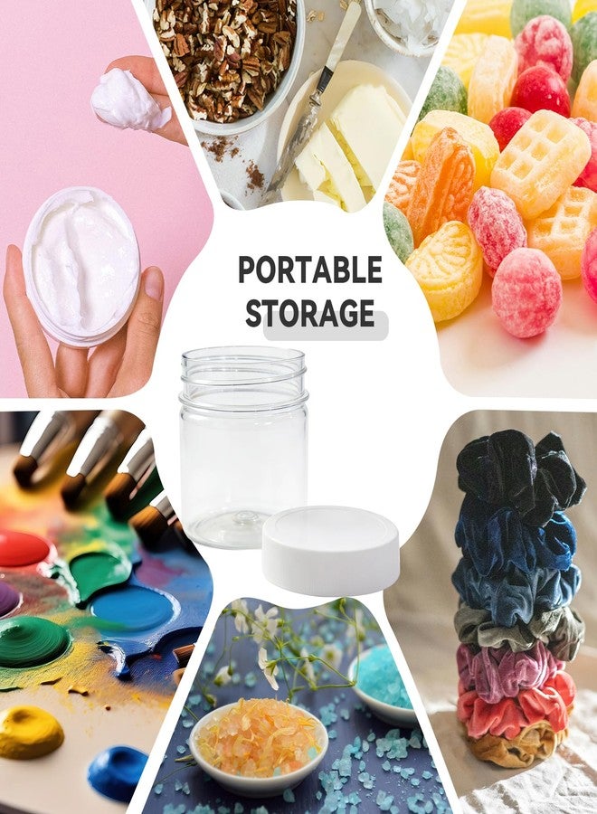 novelinks 8 oz Clear Plastic Jars with Airtight Lids, 8oz PET Plastic Containers, Refillable Storage Slime Containers & Small Spice Jars for Kitchen Organization (White, 12 Pack) - Image 3