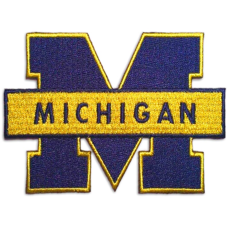 LIONX U of M Patch Michigan M Embroidered Iron on Patch 25 Wide