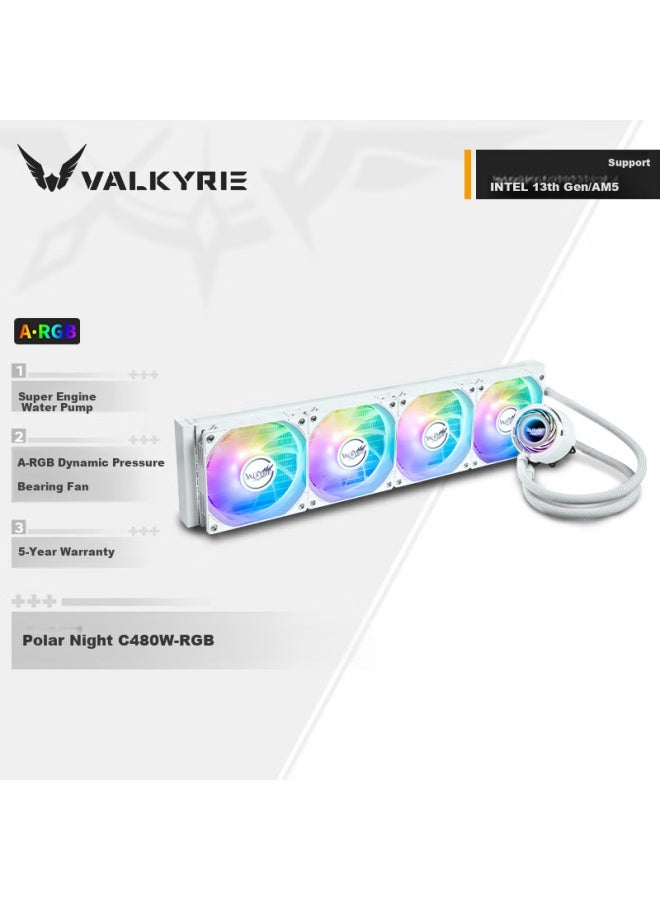 Valkyrie C480w-rgb Vk All-in Cpu Liquid Cooler, Multi-platform Brackets, Supports Lga1700, Argb Lighting Effects, 480mm Water Block - Image 1