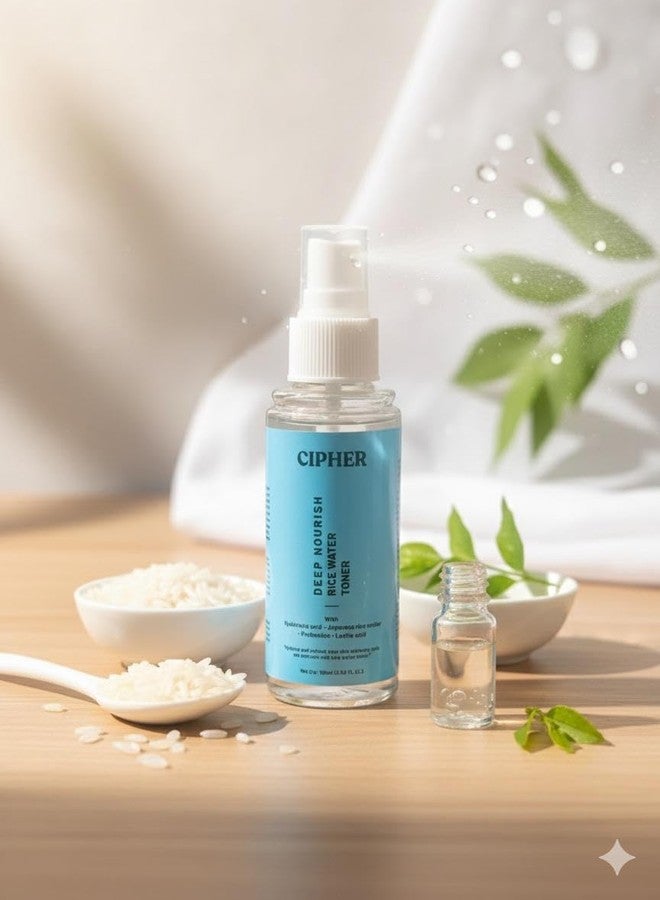 CIPHER Deep Nourish Rice Water Face Toner with Niacinamide, Alcohol-Free, Hydrating and Brightening Mist for Oily, Dry and Acne-Prone Skin, Pore Tightening Formula - Image 2
