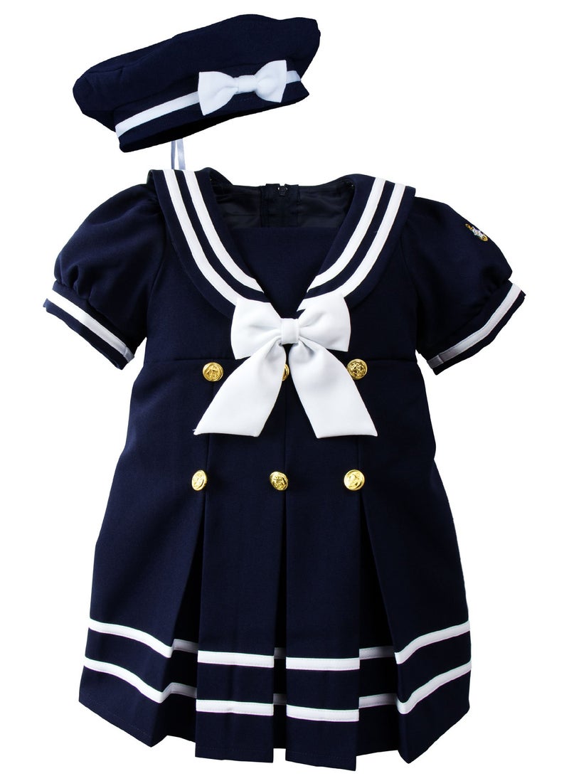 Spring Notion Baby Toddler Girls Nautical Sailor Dress with Hat StyleA 3T Navy