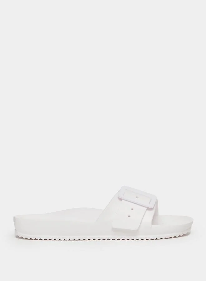 Take Two Take Two Solid Buckle Detail Slip-On Slipper