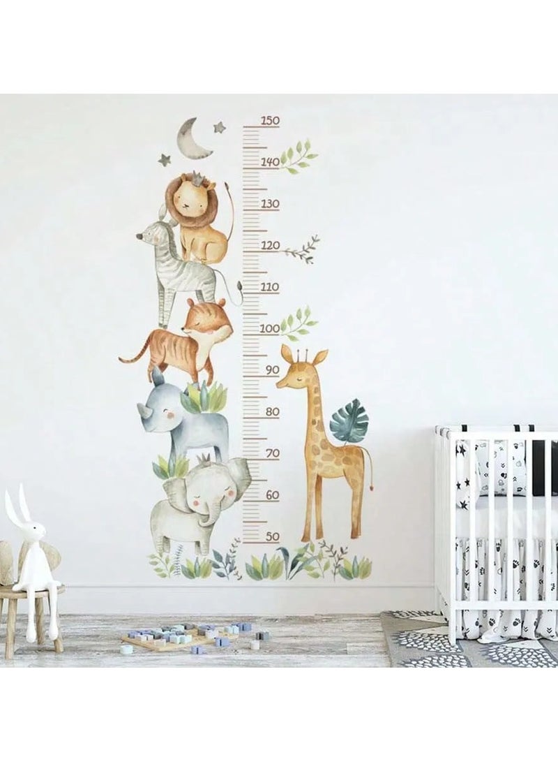 ملصق حائط اطفال لقياس الطول بتصميم حيوانات لطيفه يمكن لصقه على أي حائط بسهولة دون تلف الجدران - Image 4