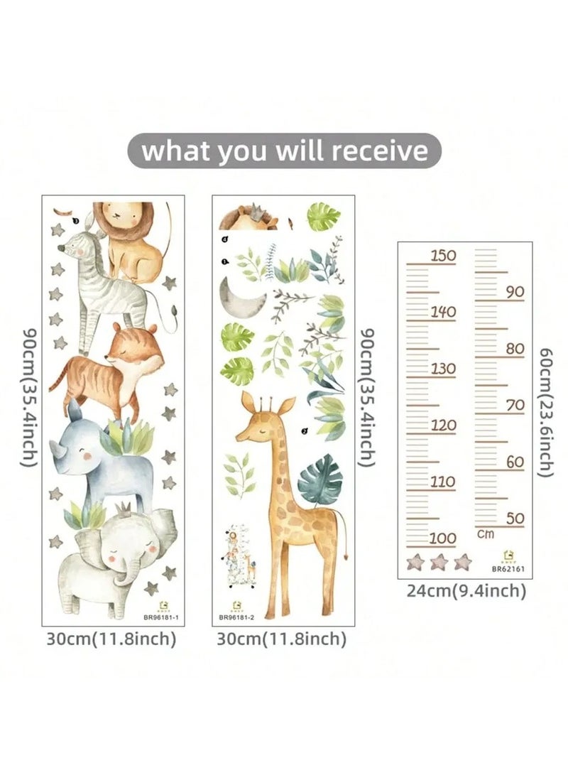 ملصق حائط اطفال لقياس الطول بتصميم حيوانات لطيفه يمكن لصقه على أي حائط بسهولة دون تلف الجدران - Image 5