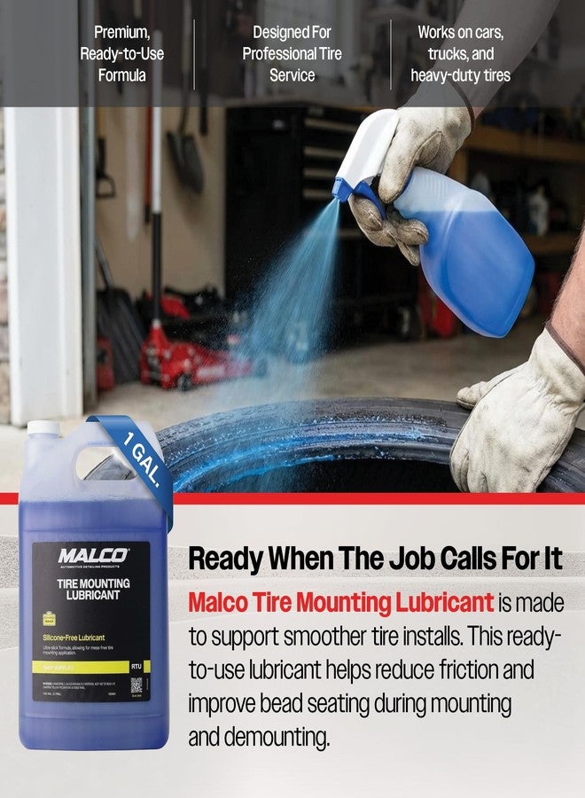 Malco Tire Mounting & Demounting Lubricant - for Automotive, Truck, Farm & Heavy-Duty Construction Tires/Improved Bead Seal/Rust Protection/Silicone & Soap Free/Whitewall Safe / 1 Gal (102401) - Image 5