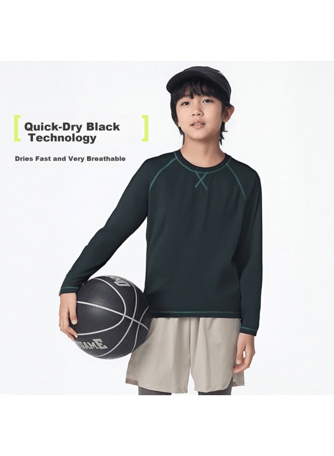 Pepco Kids Long Sleeve Quick-dry T-shirt Children's Base Layer Top Outdoor Breathable Sportswear Dark Blue 140 - Image 4