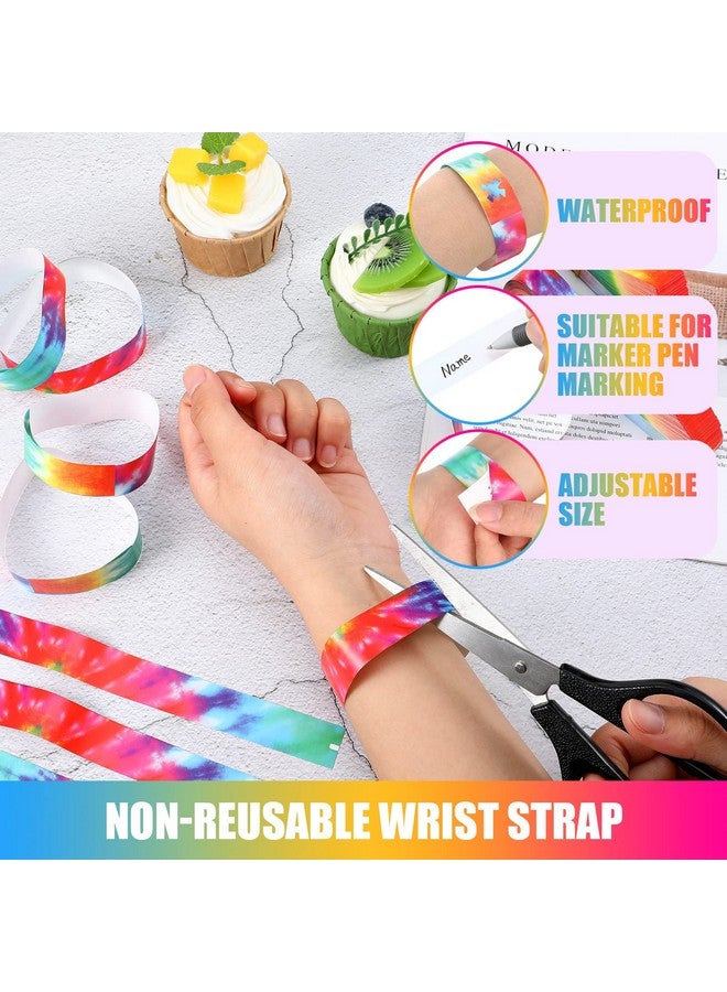 Woanger 500 Pieces Wristbands For Events Vip Paper Bands Disposable Party Wrist Wraps Lightweight Tie Dye Event Bracelets For Independence Day Events Party Concerts Festivals - Image 3