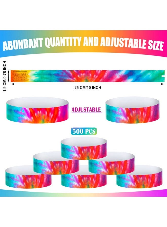 Woanger 500 Pieces Wristbands For Events Vip Paper Bands Disposable Party Wrist Wraps Lightweight Tie Dye Event Bracelets For Independence Day Events Party Concerts Festivals - Image 2