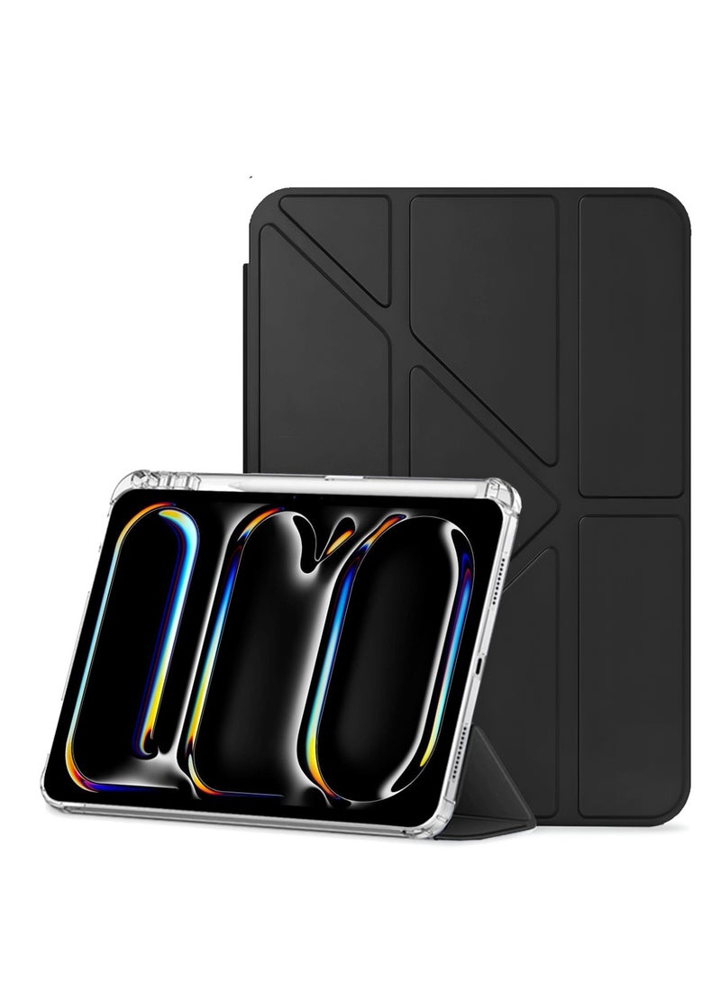 Wtech Apple iPad Pro 13 5G 2025 (M5) 13 inch Symmetry 360 Smart Folio Series Auto Awake/Auto Sleep Leather Texture Case Cover (TCFPSR) - Black - Image 1