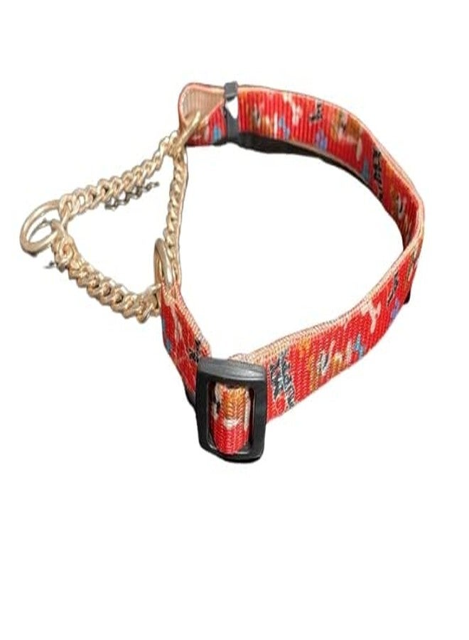 SUPER CHAIN Dog Chain Choke Pet Nylon Half Chain Collar Half Choker Dogs Collars Size - 1 inch Small and Medium Dog