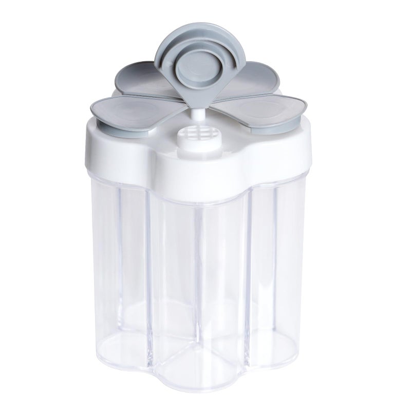 Miayon 5 in 1 Salt and Pepper Shaker Travel Spice Container Portable Camping Seasoning Shaker Seasoning Condiment Jars with Lid for Home Restaurant Camping Travel RV Cooking BBQ Picnic Gray