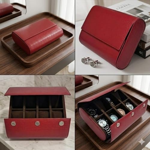 essart 8-Slot Watch Roll Case – Luxury PU Leather Travel Organizer for Watches – Watch roll for Men, Women & Watch Collectors – Compact & Durable - Image 3